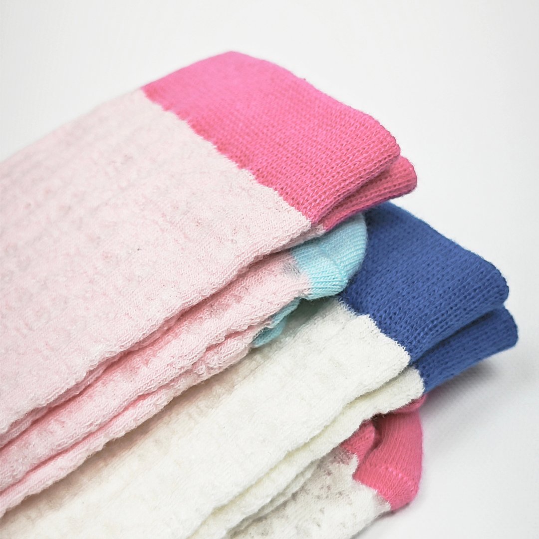 AKIBO甜心撞色中筒襪(兩件組)-女款