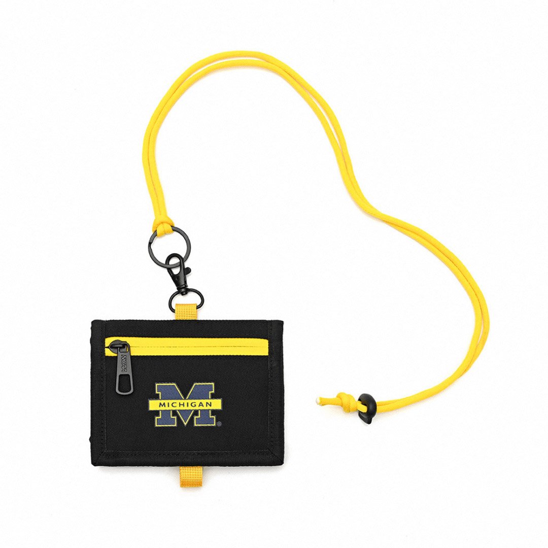 NCAA密西根大學Michigan頸掛零錢包-黑