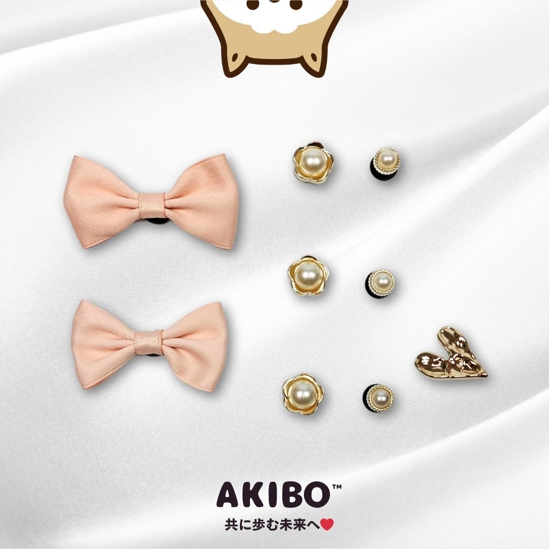 AKIBO珍珠花卉款洞洞鞋扣 (九件組)