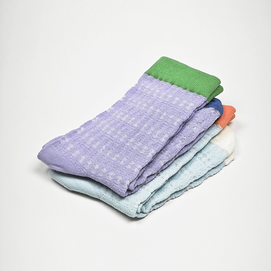 AKIBO繽紛撞色中筒襪(兩件組)-女款