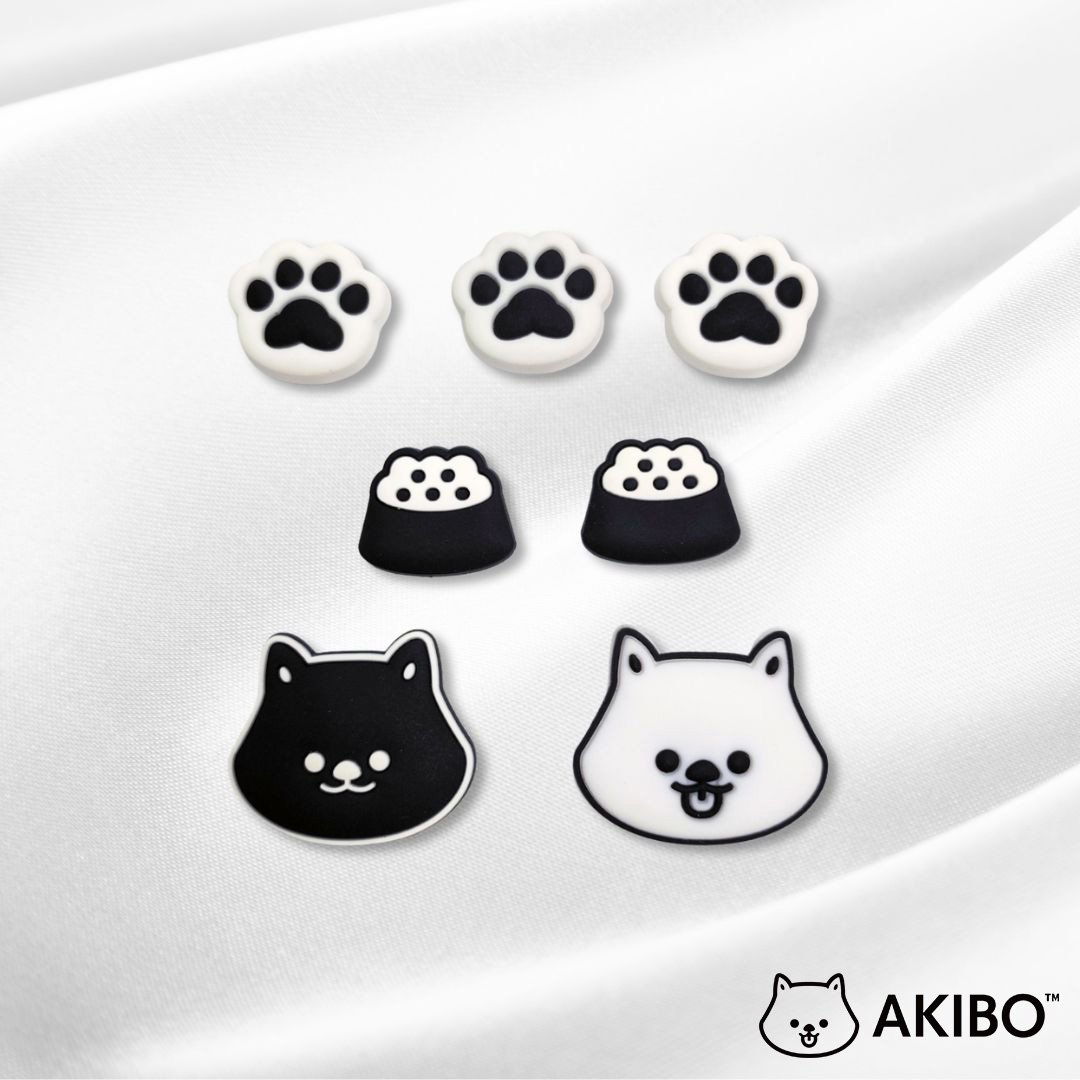 AKIBO黑白經典款洞洞鞋扣 (七件組)