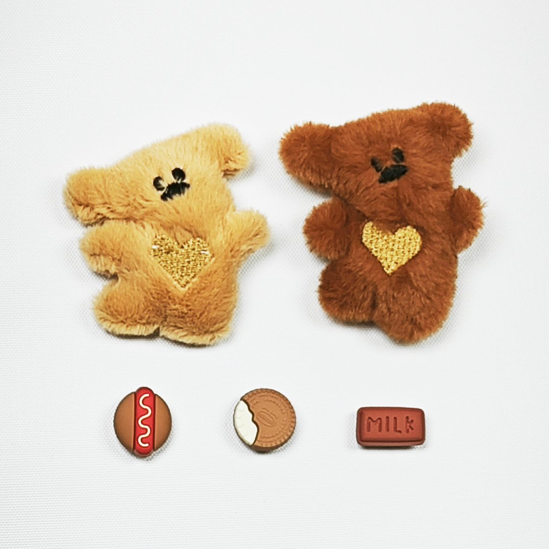 AKIBO愛心熊熊款洞洞鞋扣(五件組)