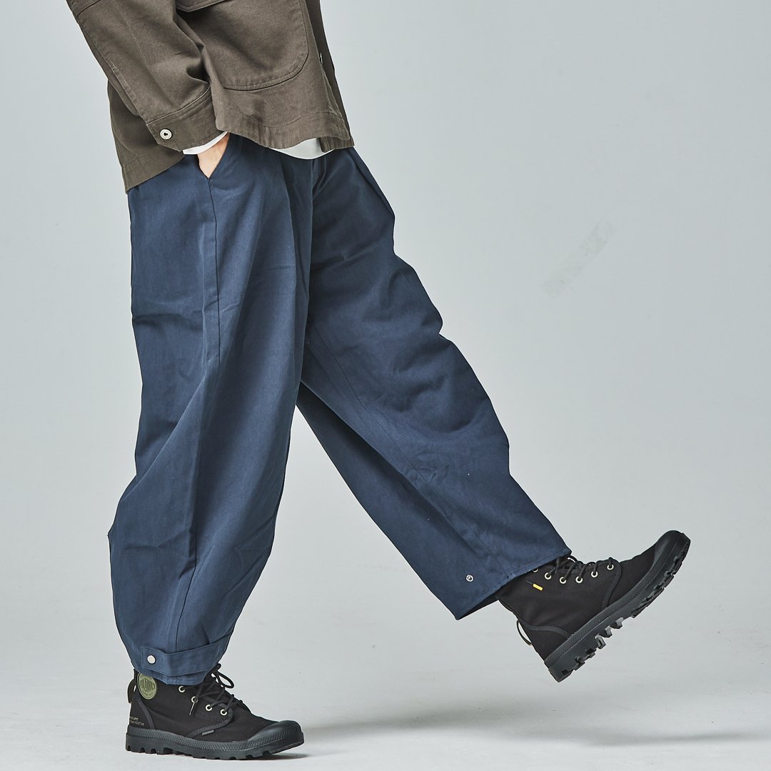 KANGOL袋鼠個性氣球長褲-深藍