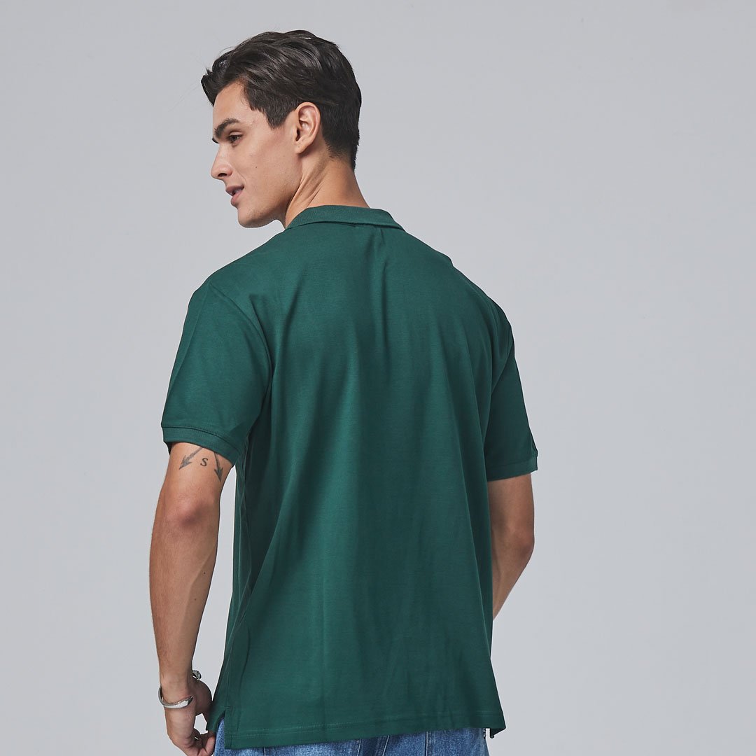 KANGOL袋鼠針織經典POLO衫-綠