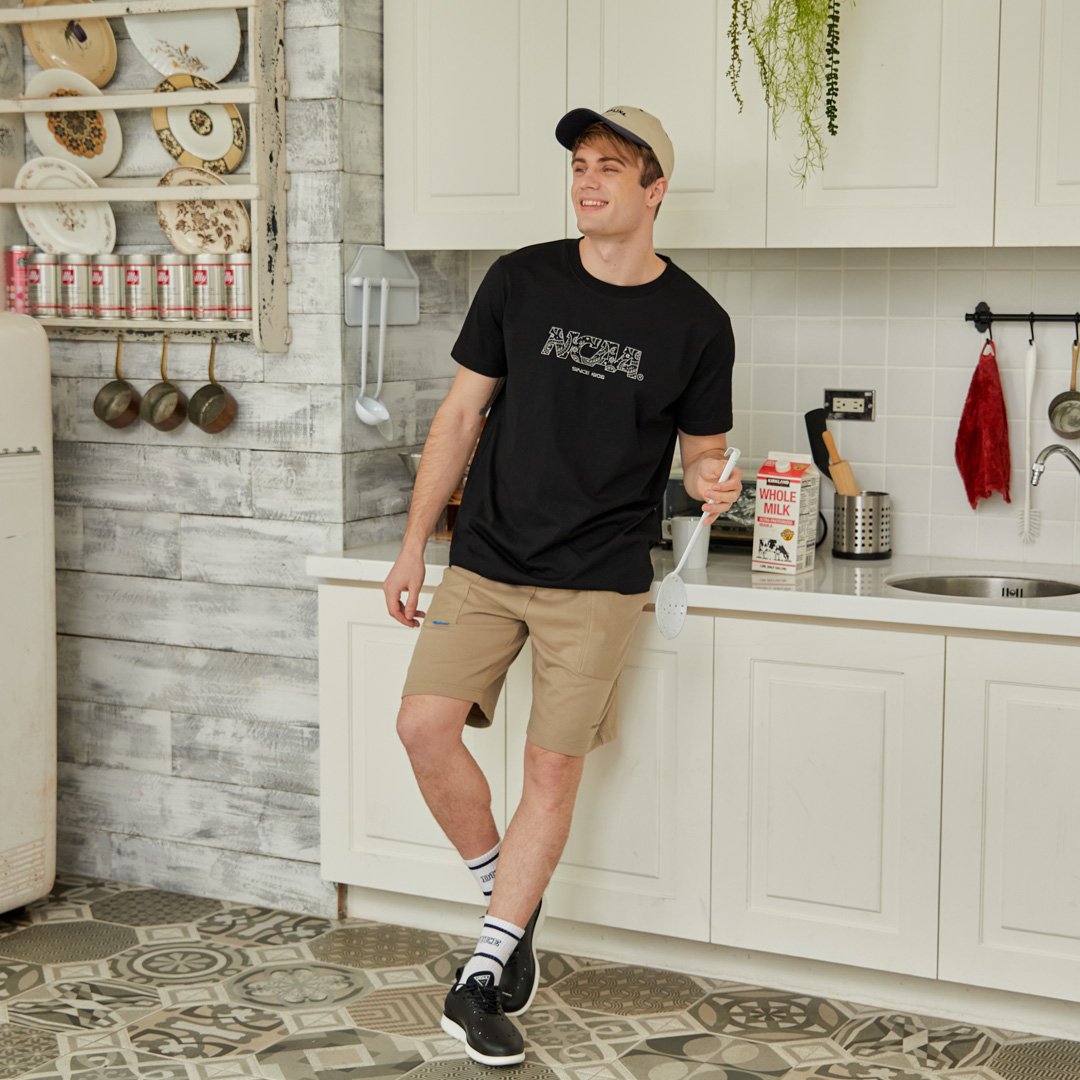 NCAA基本涼感變形蟲棉T-黑