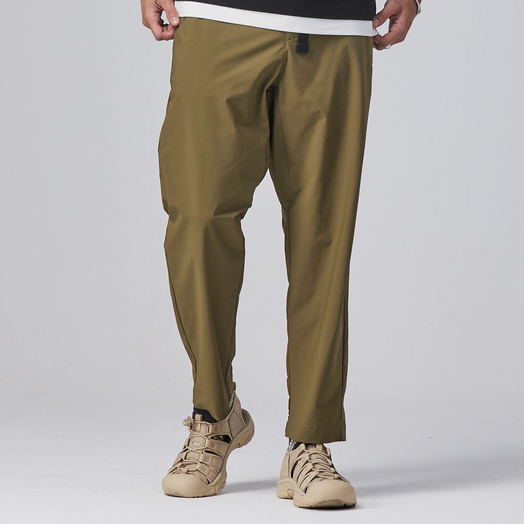 KANGOL袋鼠涼感高彈休閒長褲-卡其