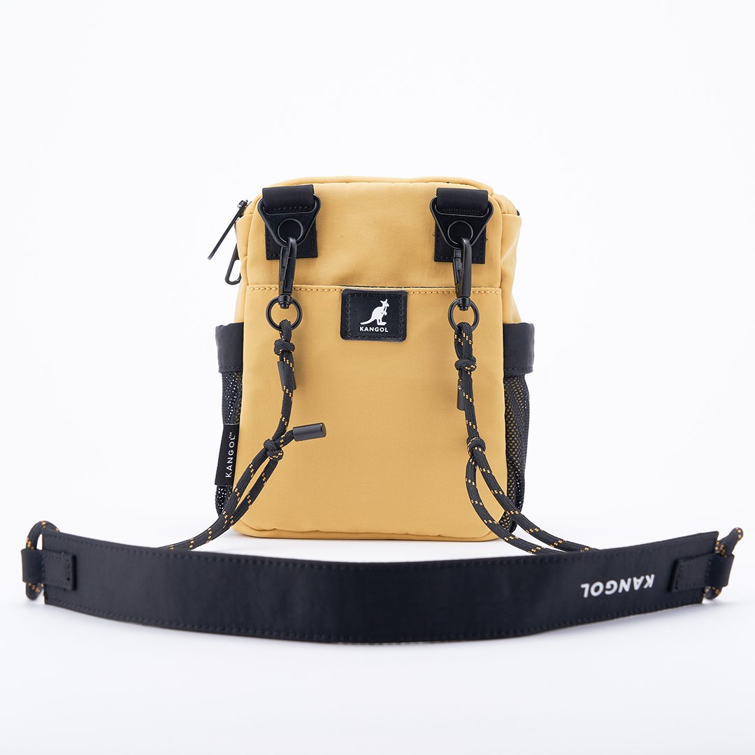 KANGOL水洗尼龍小側包-黃