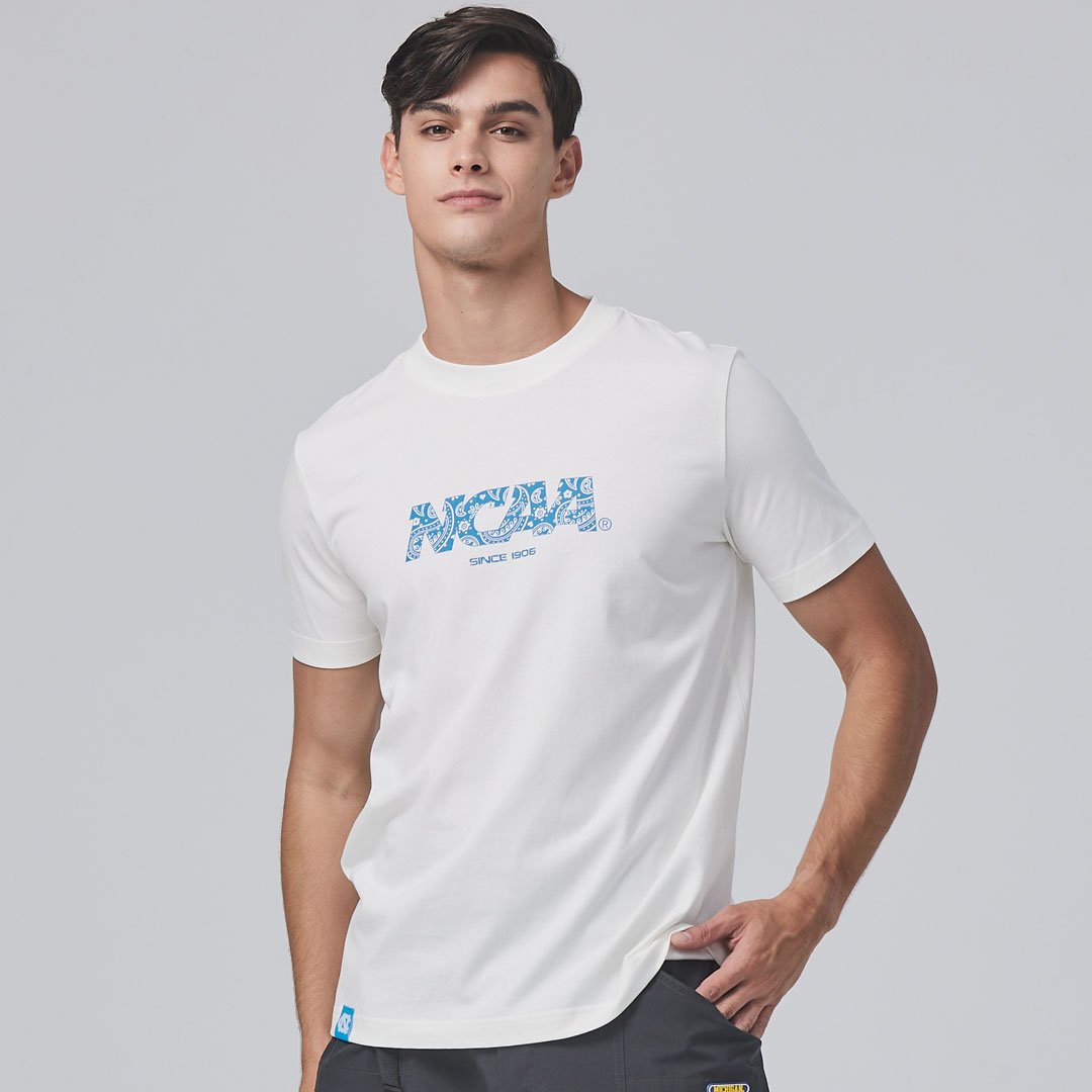 NCAA基本涼感變形蟲棉T-白