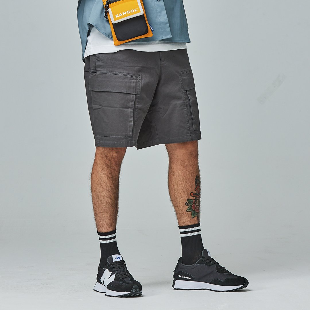 KANGOL袋鼠工裝多口袋短褲-鐵灰