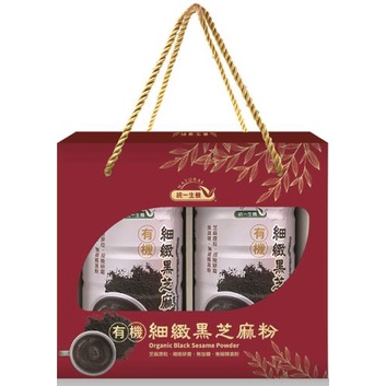 【統一生機】有機細緻黑芝麻粉禮盒 350g×2罐｜有機農法栽培 × 台灣有機驗證｜電腦溫控烘焙細緻研磨｜無農藥無化肥｜過年伴手禮首選