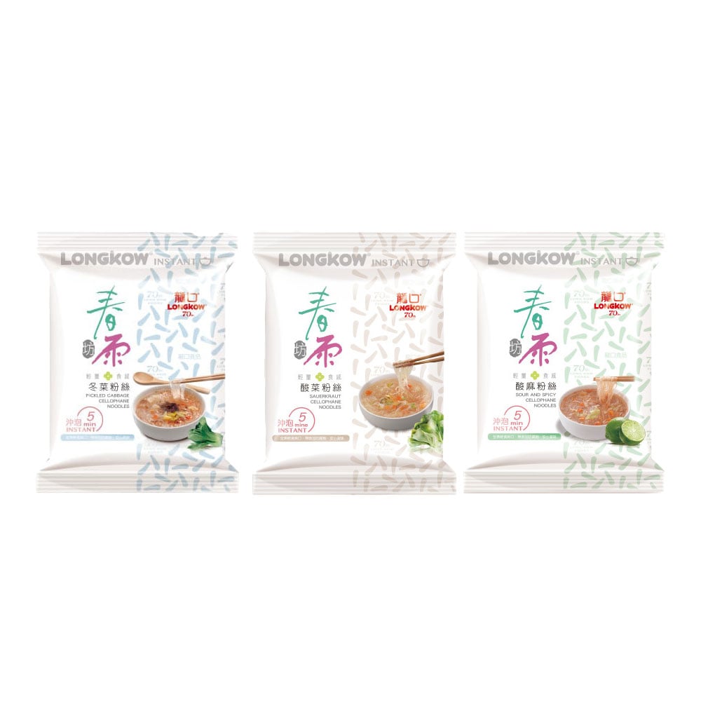 【龍口】春雨坊 酸菜粉絲/冬菜粉絲/酸麻粉絲 沖泡粉絲湯 60.5g/64g/67g 單包 即食速食方便沖泡包