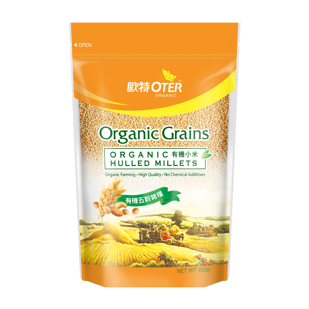 【歐特 OTER】有機小米 480g｜高營養穀物，富含蛋白質與纖維，幼兒老人適合食用