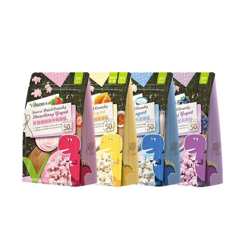 【米森 Vilson】乳酸菌咬咬優格 50g｜牛奶/草莓/蜂蜜/藍莓/蔓越莓｜五倍濃縮營養｜50億乳酸菌｜兒童零食