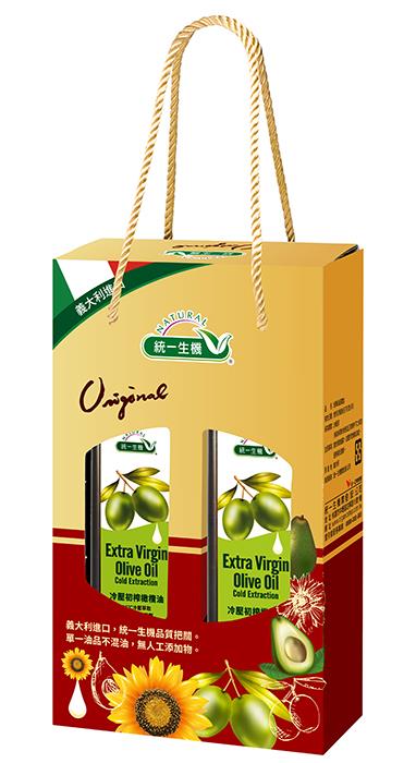 【統一生機】經典油品禮盒｜義大利冷壓初榨橄欖油 2 入｜Extra Virgin｜中溫料理・生飲皆宜