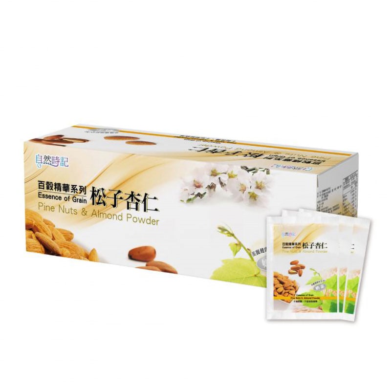 【自然時記】百穀精華之松子杏仁 30包｜人氣NO.1榖粉｜全素可飲｜無添加防腐劑｜SGS檢驗｜低溫烘焙堅果飲