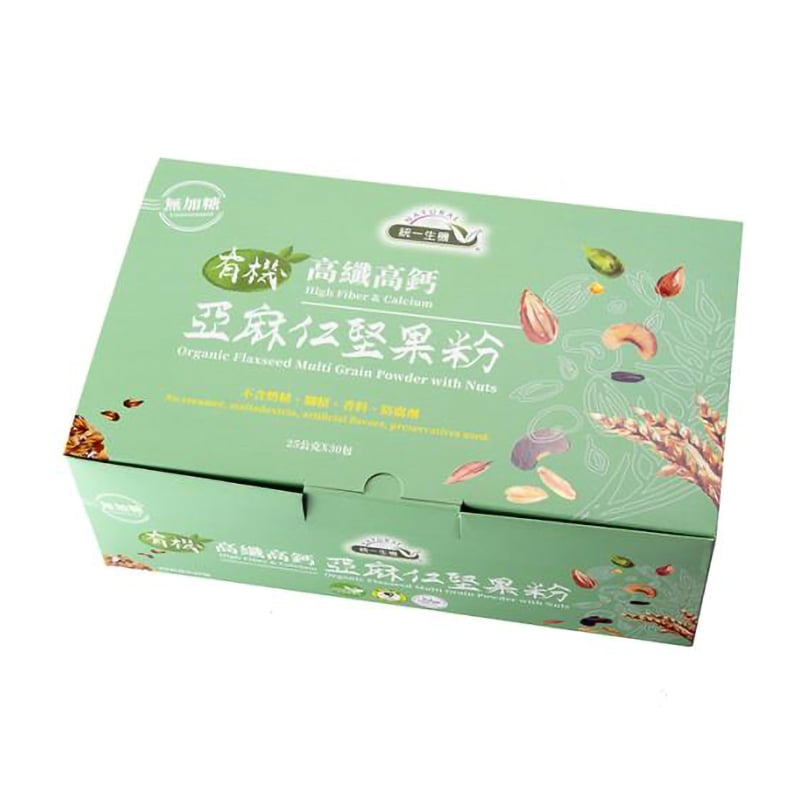 【統一生機】有機高纖高鈣亞麻仁堅果粉 30包｜無加糖無奶精｜隨手沖泡營養飲品
