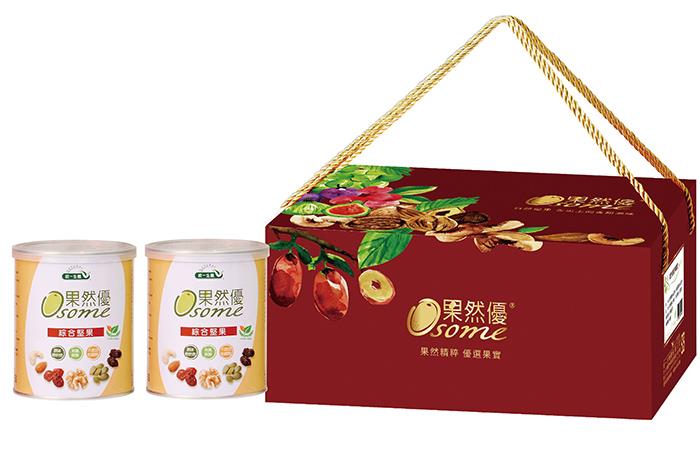 【統一生機】果然優雙堅禮盒｜綜合堅果 360g × 2罐｜核桃 × 杏仁 × 腰果 × 南瓜子 × 葡萄乾 × 蔓越莓乾｜無油低溫輕烘焙｜不添加防腐劑甜味劑漂白劑｜環保鐵罐充氮保鮮