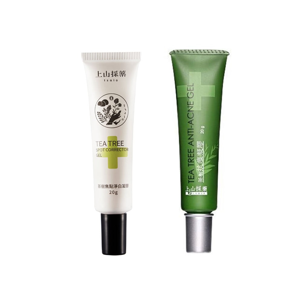 【tsaio 上山採藥】茶樹抗痘系列｜茶樹粉痘凝膠20g / 茶樹焦點淨白凝膠20g｜IPMP抗菌 有機茶樹精油 金縷梅 舒緩亮白 修護肌膚