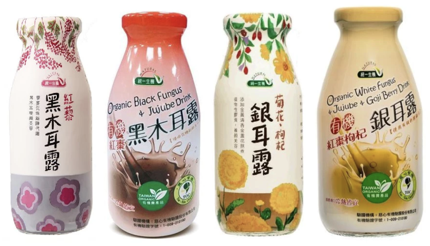 【統一生機】黑木耳露 / 銀耳露 / 菊花枸杞銀耳露 / 有機紅棗枸杞銀耳露 / 有機紅棗黑木耳露 / 紅藜黑木耳露｜菊花枸杞銀耳露200g×12瓶/箱｜紅藜黑木耳露200g×24瓶/箱｜仙草黑木耳露200ml×12瓶/箱｜有機紅棗枸杞銀耳露290g×12瓶/箱｜有機紅棗黑木耳露290g×24瓶/箱｜天然養生植物膠質飲品