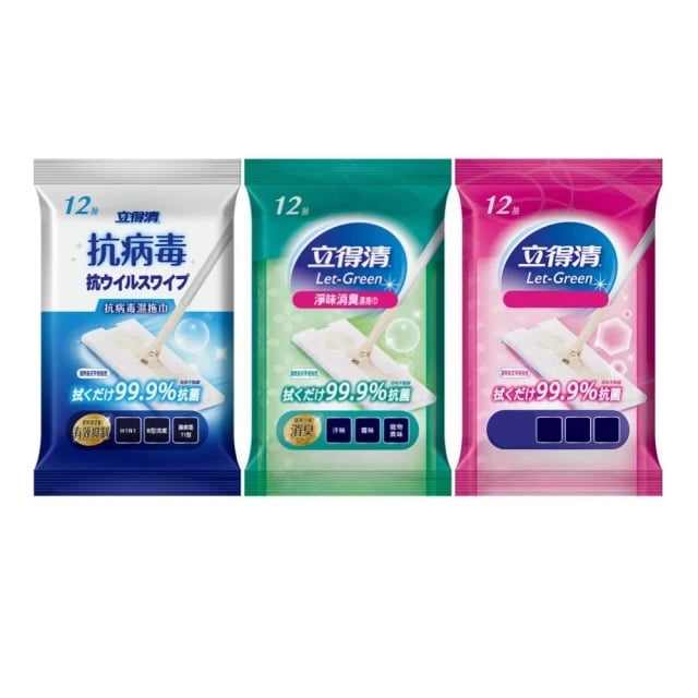 【立得清】 地板 清潔濕拖巾 淨味消臭 驅蟻防蹣 抗病毒 12抽/包