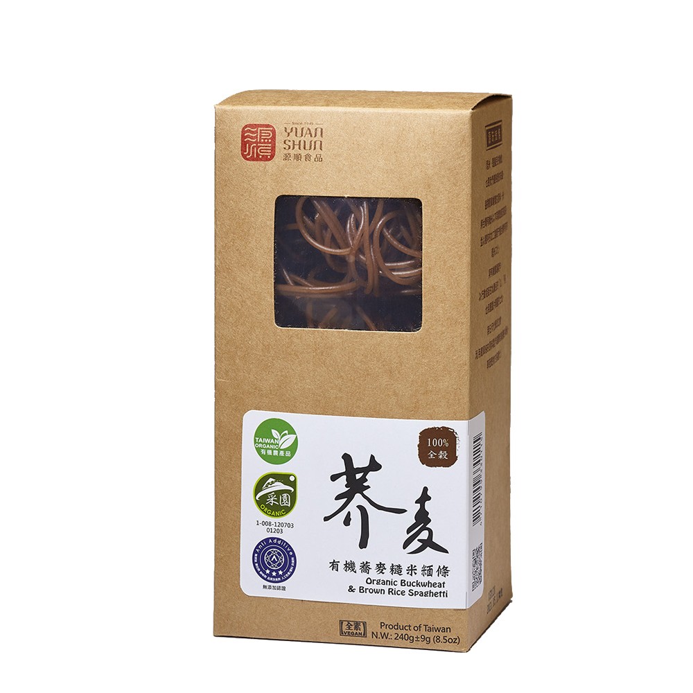 【源順食品】有機蕎麥糙米麵條 240g｜黃金蕎麥添加｜全穀無麩質｜自然Q彈健康主食