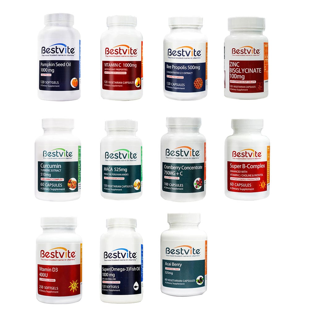 【美國 Bestvite】天然南瓜籽油膠囊120顆/瓶/高效能鋅膠囊120顆/瓶/超級OMEGA-3魚油120顆/瓶/薑黃根萃取薑黃素60顆/瓶/維他命D3 250顆/瓶/長效維他命C1000 120顆/瓶/超級維他命B群60顆/瓶/高濃縮蜂膠膠囊120顆/瓶/高濃縮蔓越莓膠囊100顆/瓶/高濃縮巴西莓膠囊60顆/瓶/瑪卡(MACA)膠囊120顆/瓶