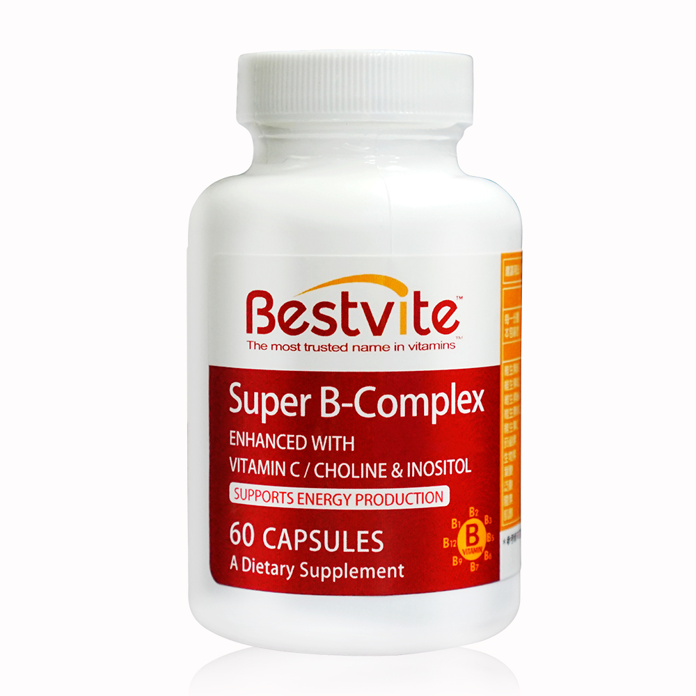 【Bestvite】必賜力 超級維他命B群膠囊 60顆｜高單位B群配方｜增強體力｜美國原裝進口