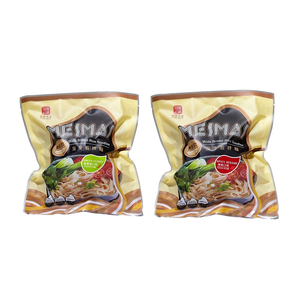 【源順】沒麥乾拌麵｜椒麻口味110g/綠椰咖口味100g｜無麩質純米麵｜台灣有機糙米製