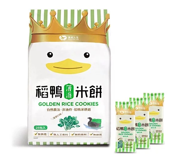 【美好人生】稻鴨米餅 有機原味 (75公克/袋/25小包入)