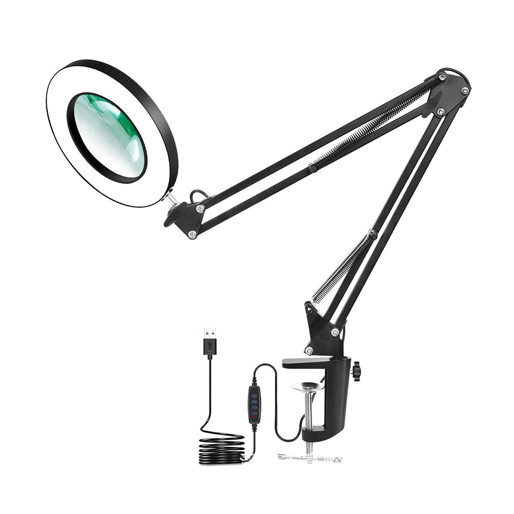 LED環形放大鏡檯燈 5倍 20倍子母