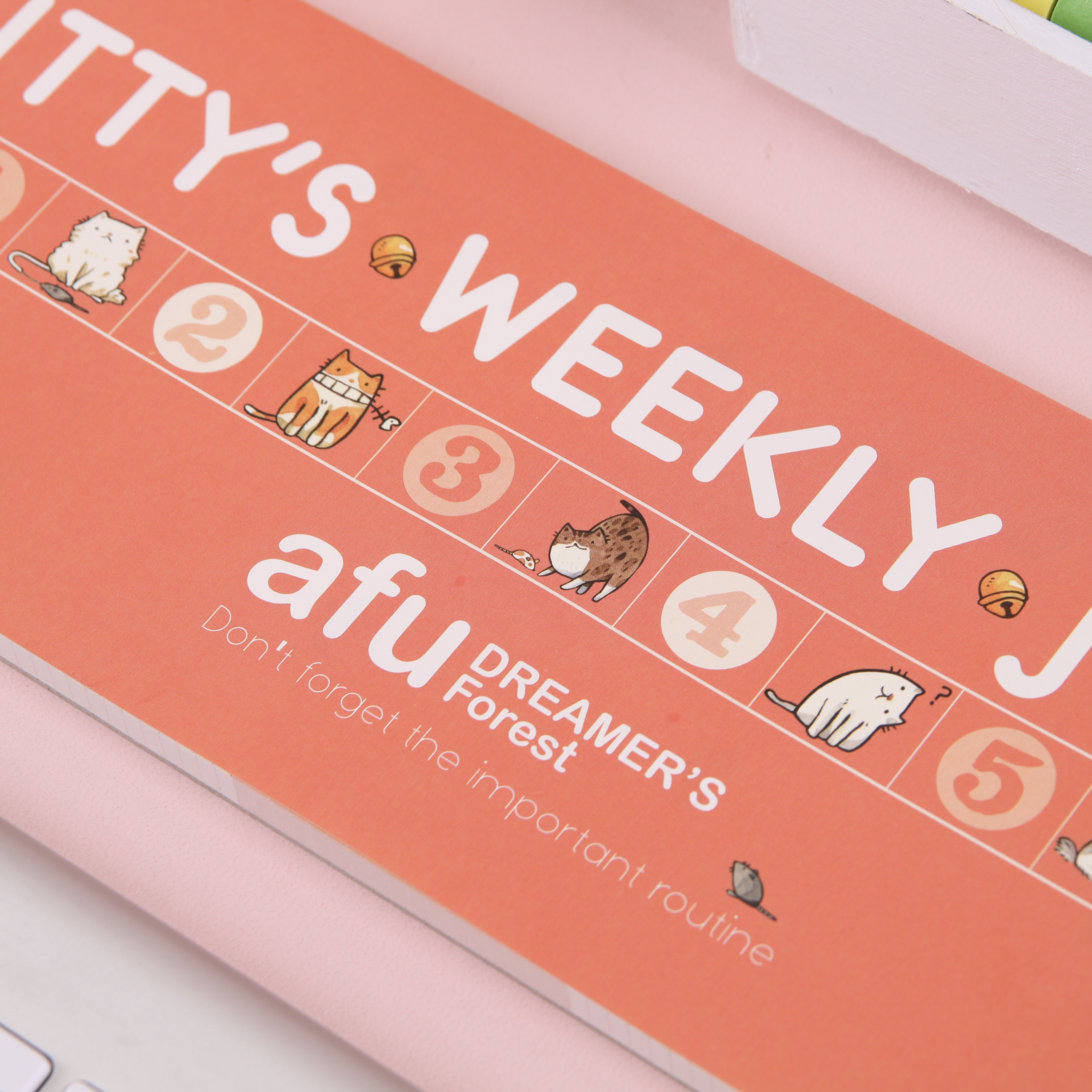 貓咪生活週記本 - 典雅粉