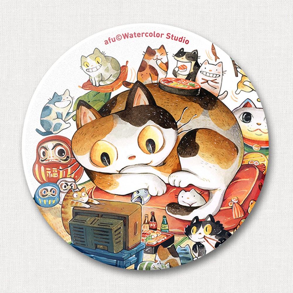 陶瓷吸水杯墊 - 貓咪同樂會