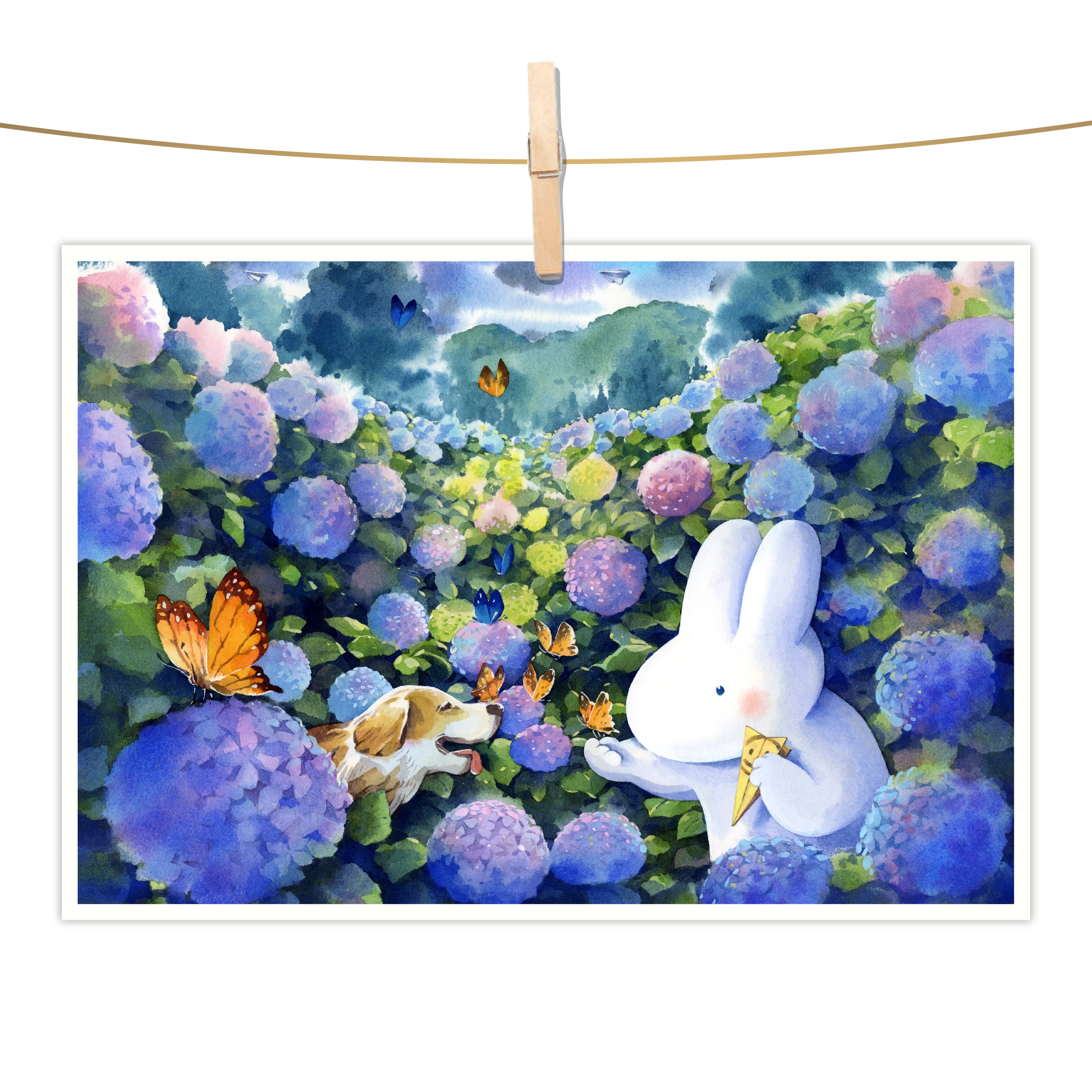 明信片 - 繡球花園的訪客