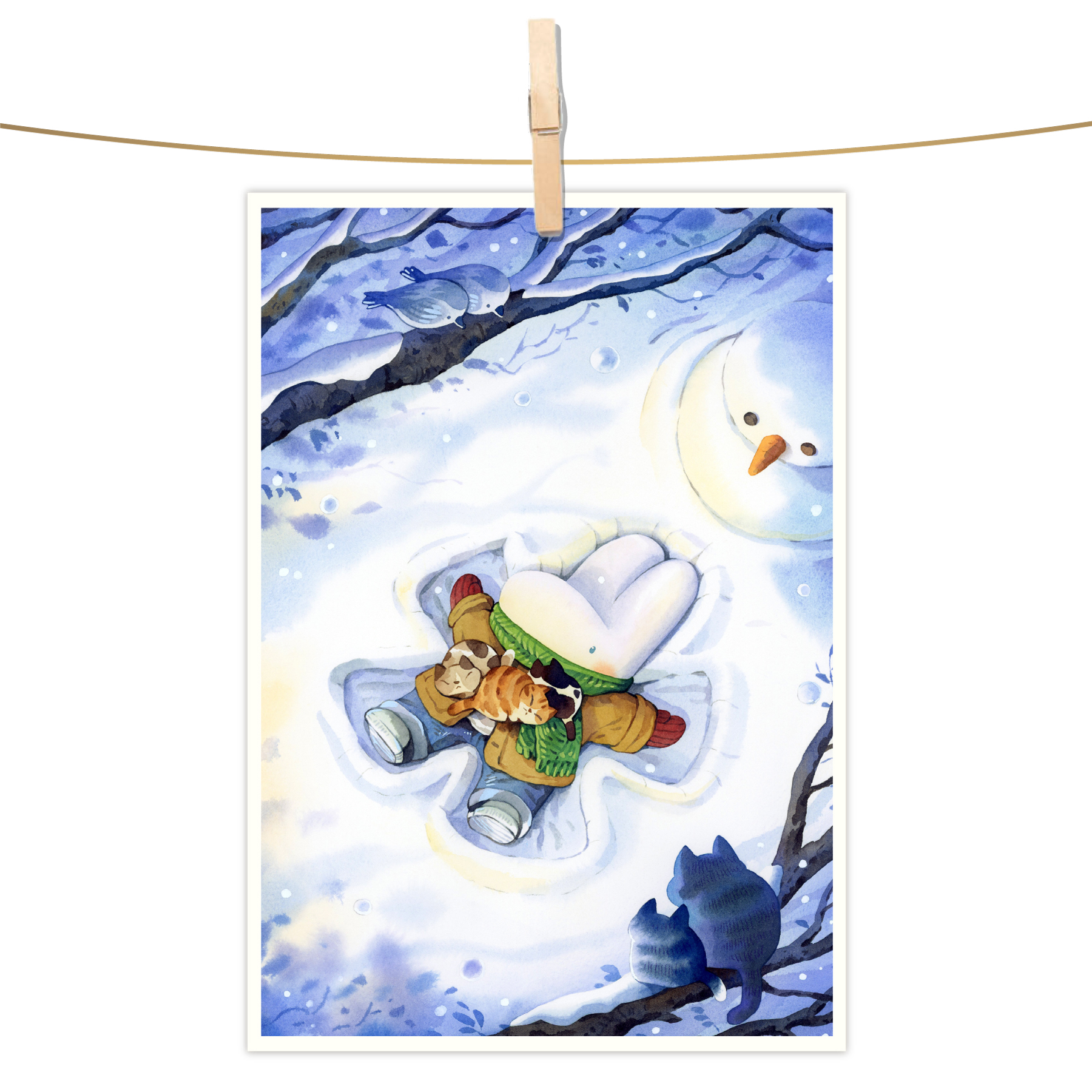 明信片 - 雪天使