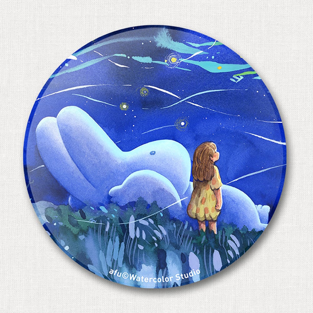 陶瓷吸水杯墊 - 星空下