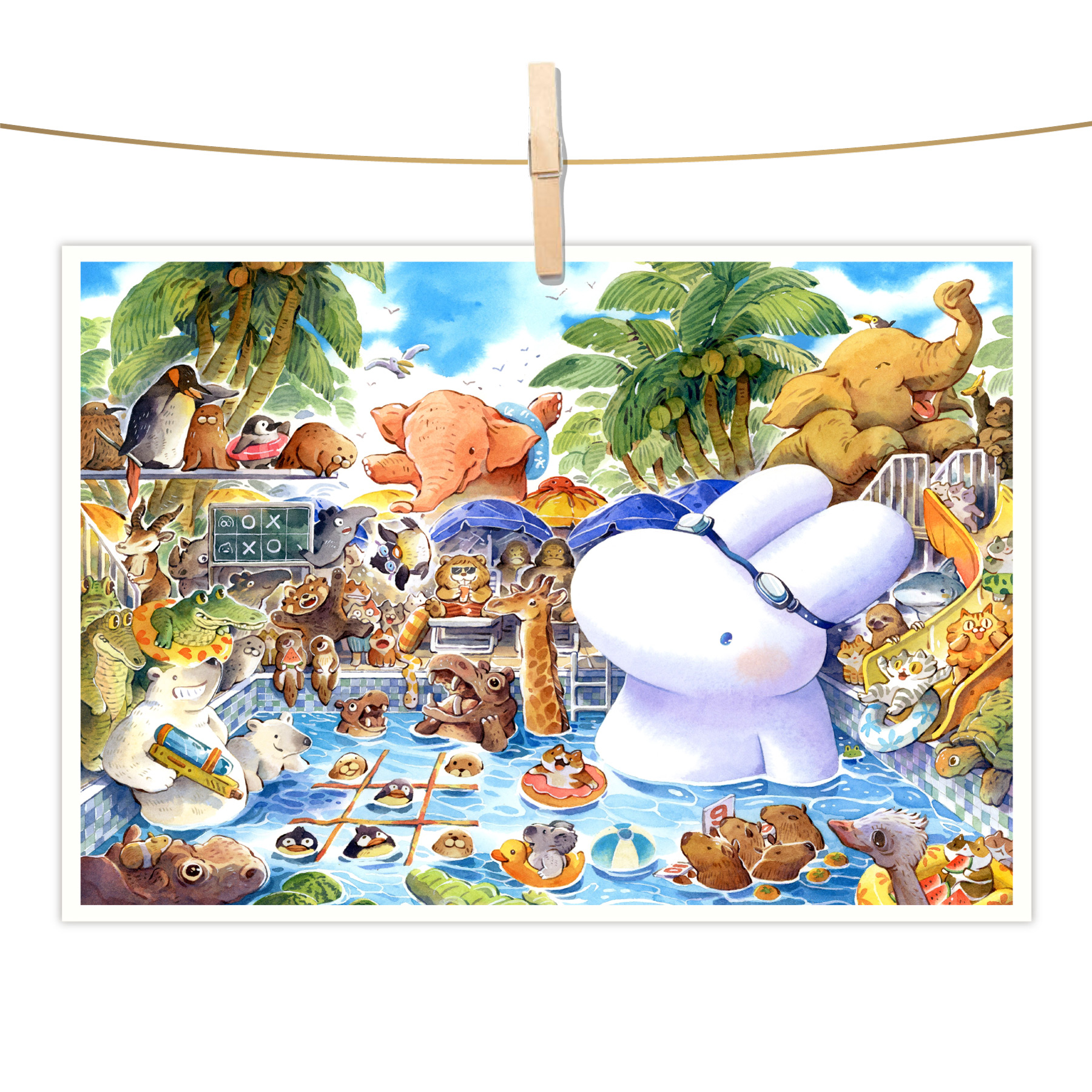 明信片 - 泳池派對