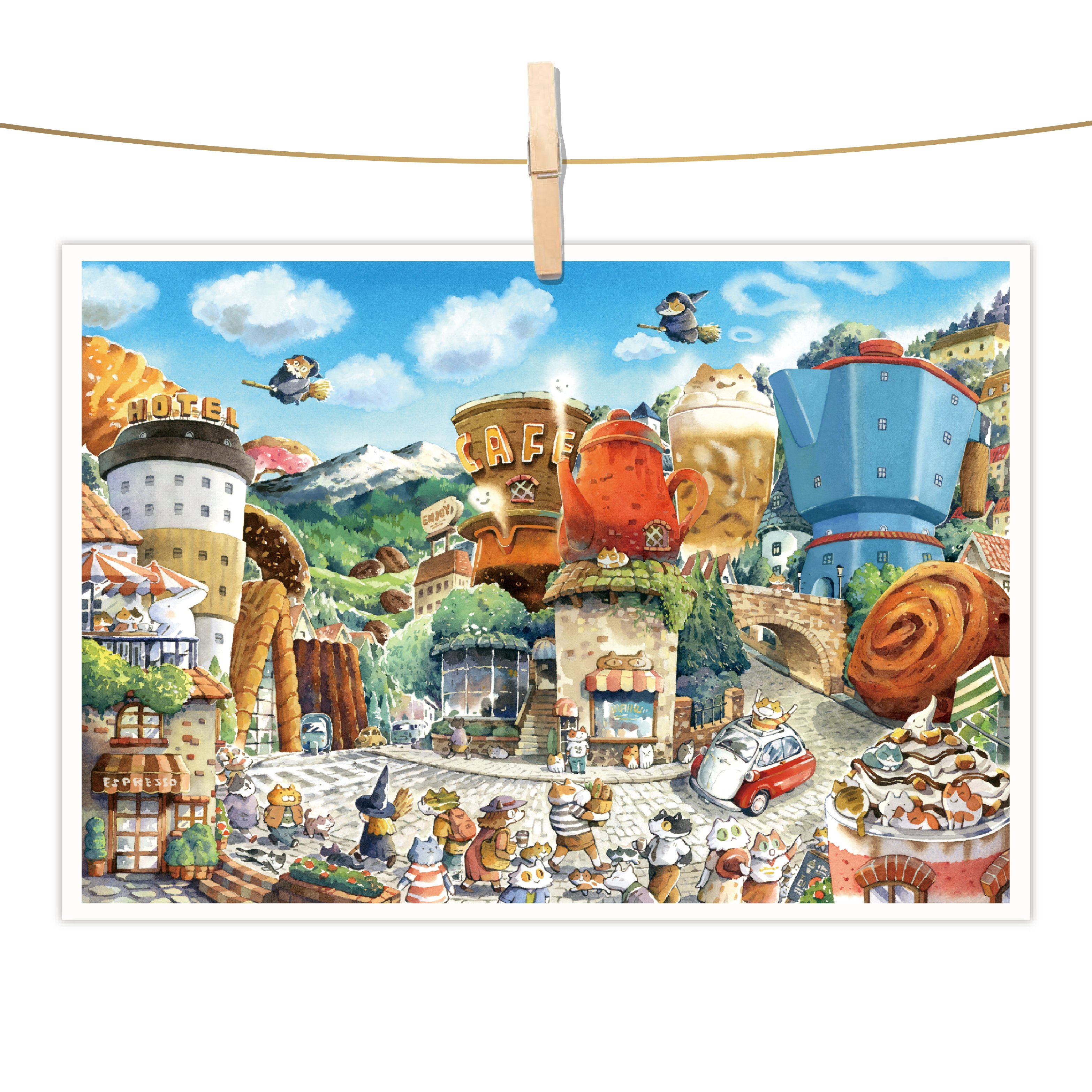 明信片 - 午後咖啡小鎮