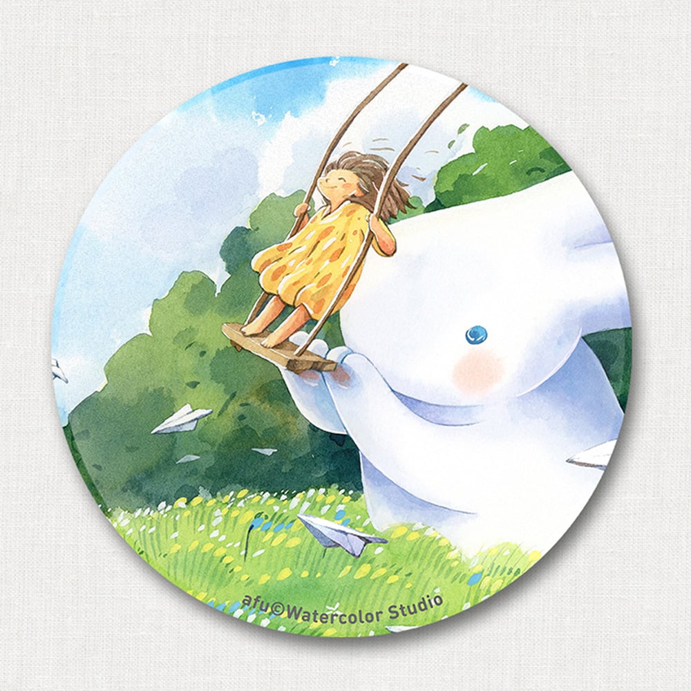 陶瓷吸水杯墊 - 草原上的藍天白雲