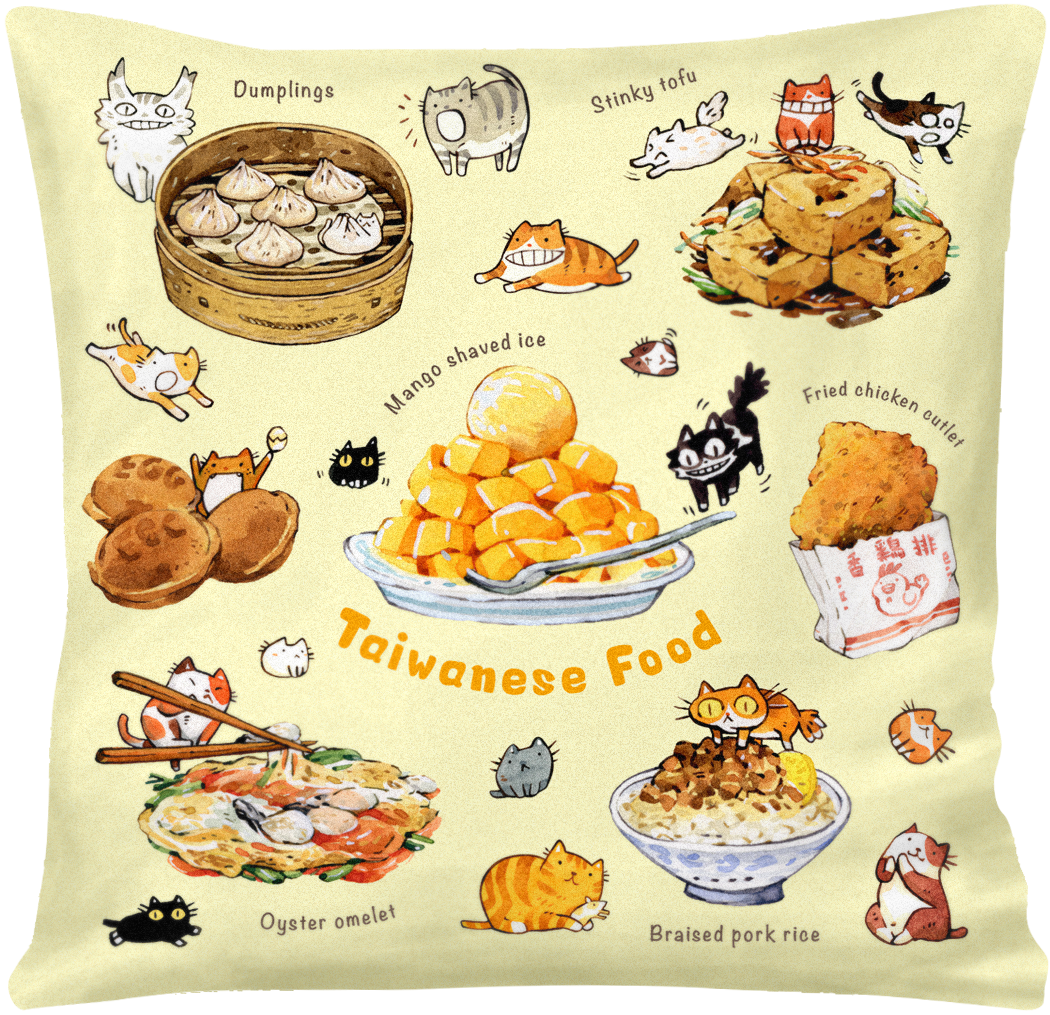 暖心抱枕 - 台灣小吃(雙面)