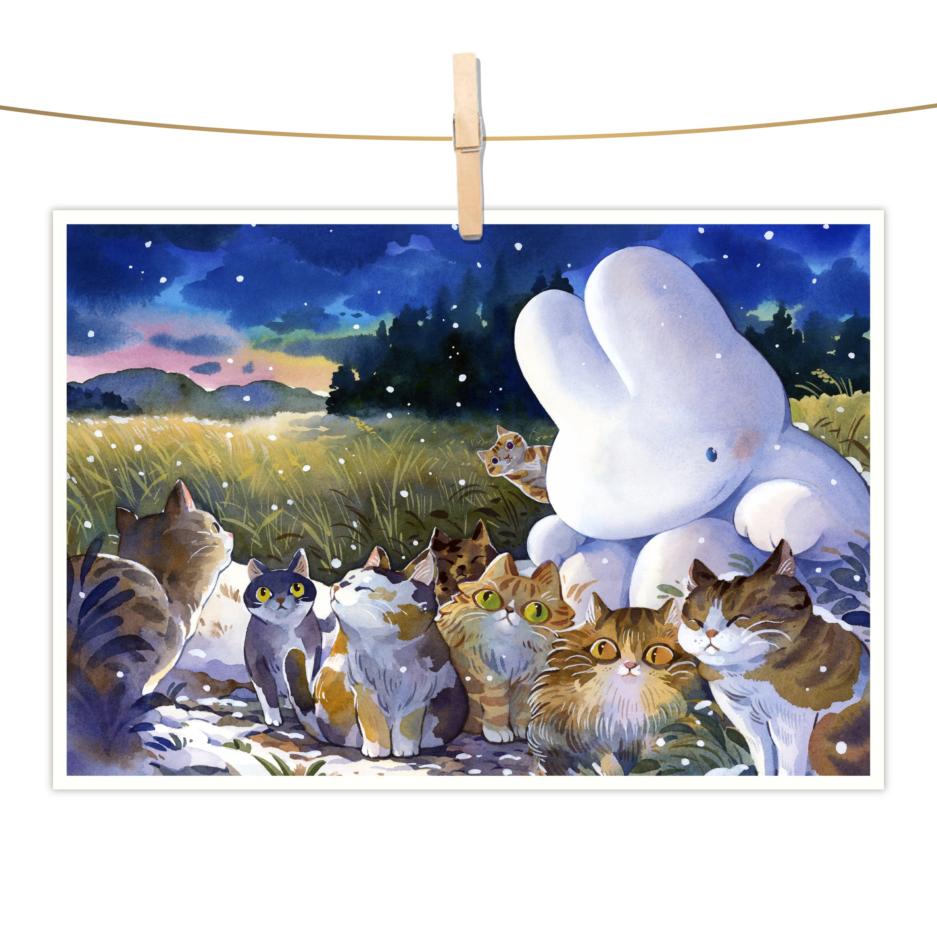 明信片 - 貓聚會