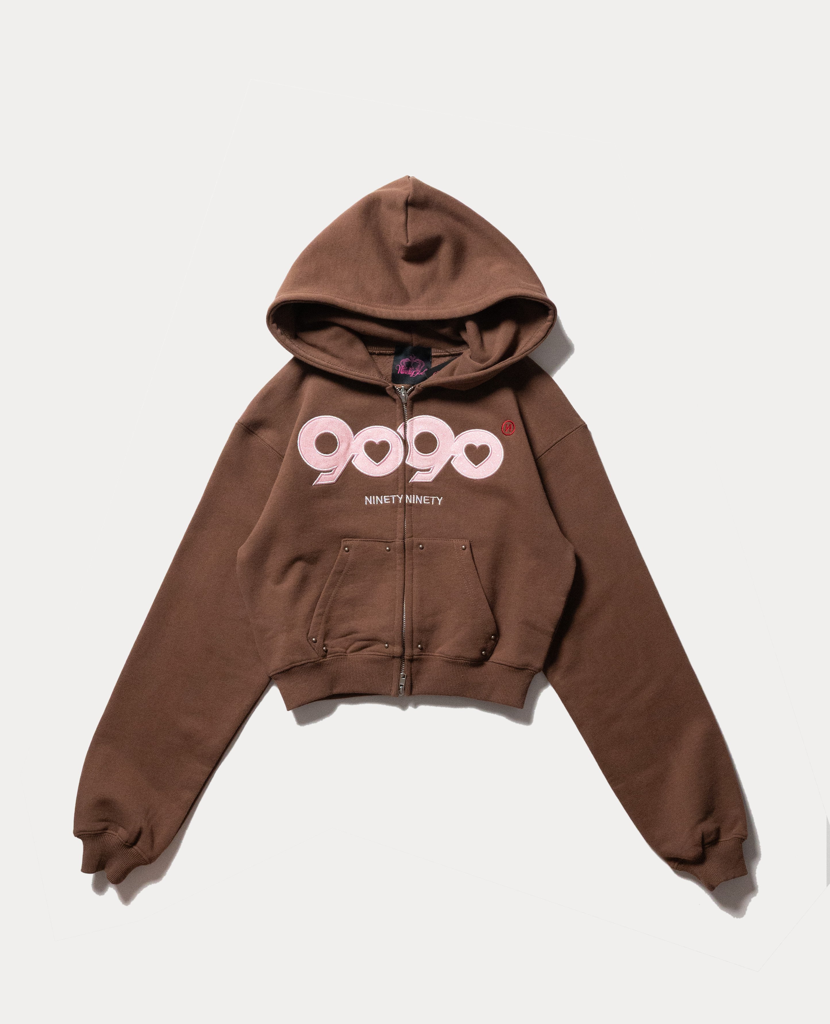 9090 girl OG Logo Valentine Zip Hoodie