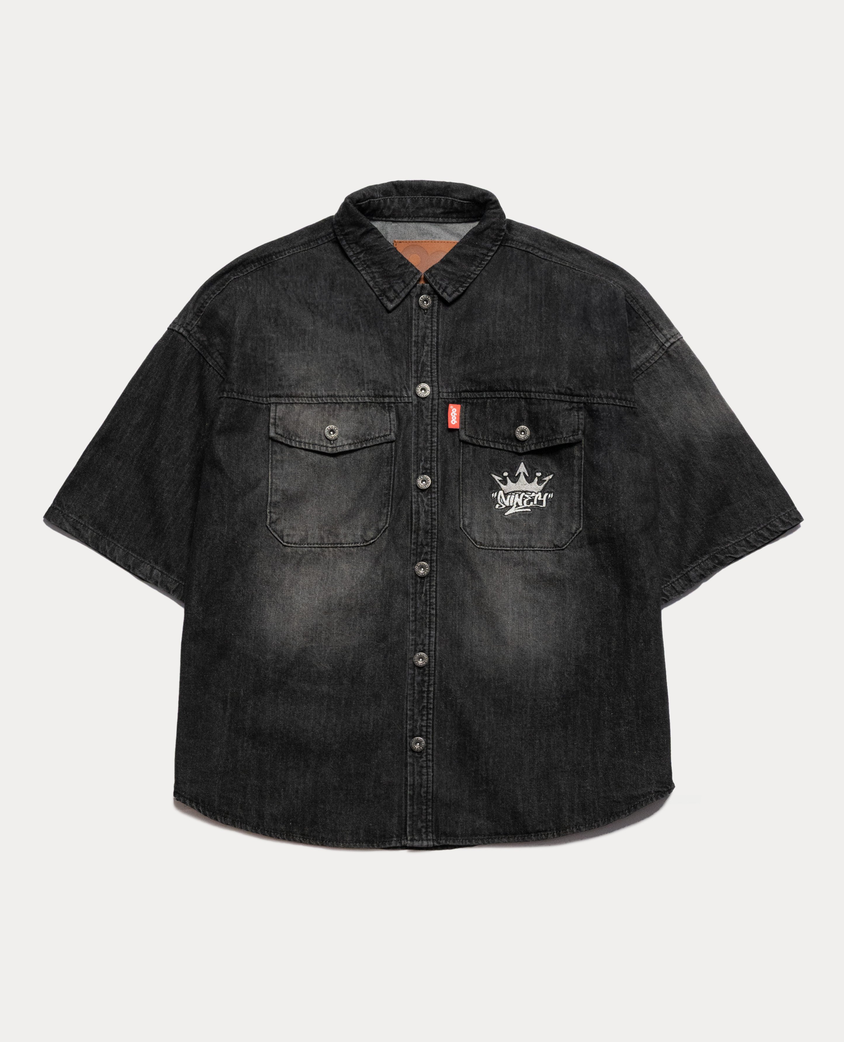 9090 King Logo Vintage Denim S/S Shirt