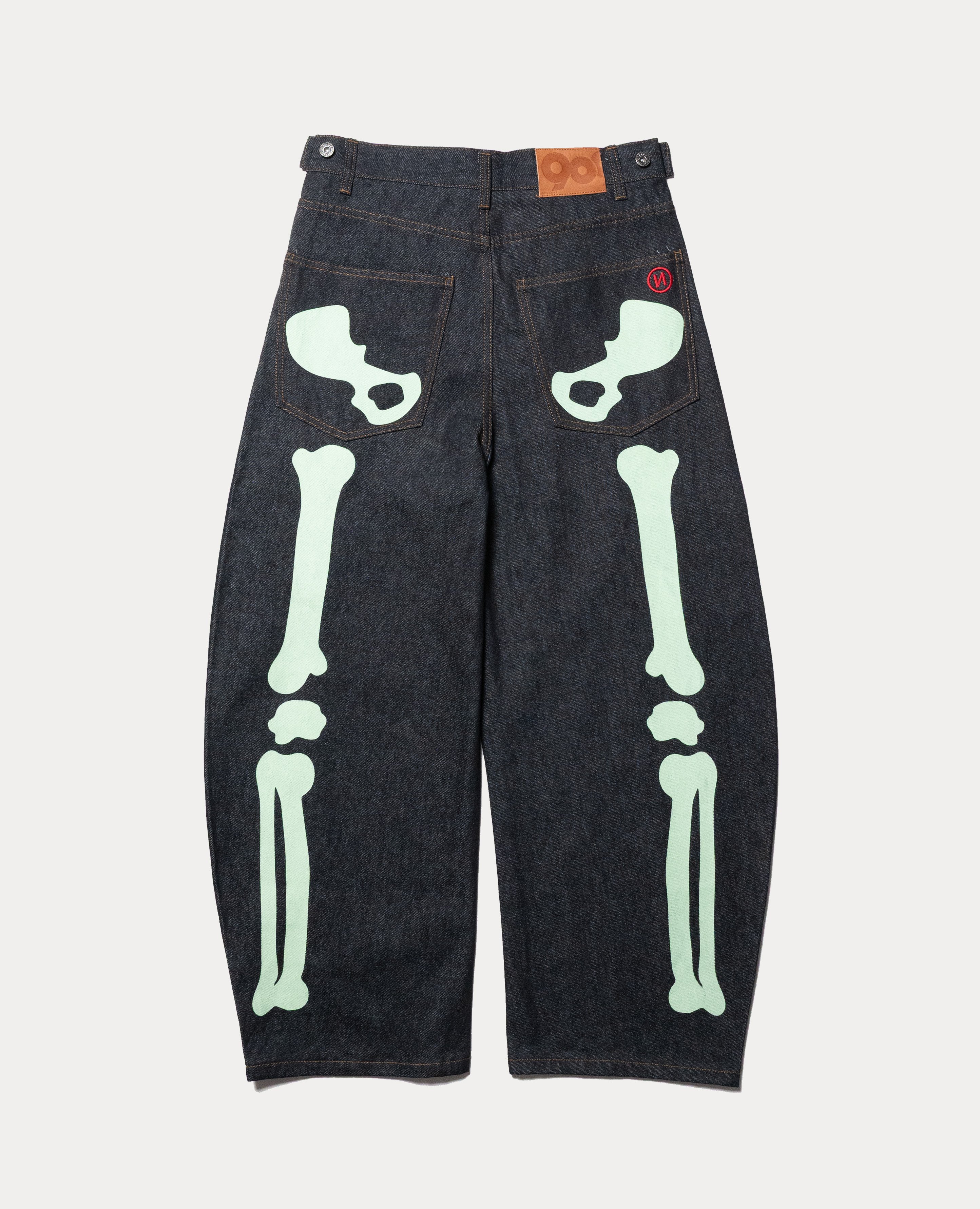 9090 Bone Hand Denim pants (Glow in the Dark)
