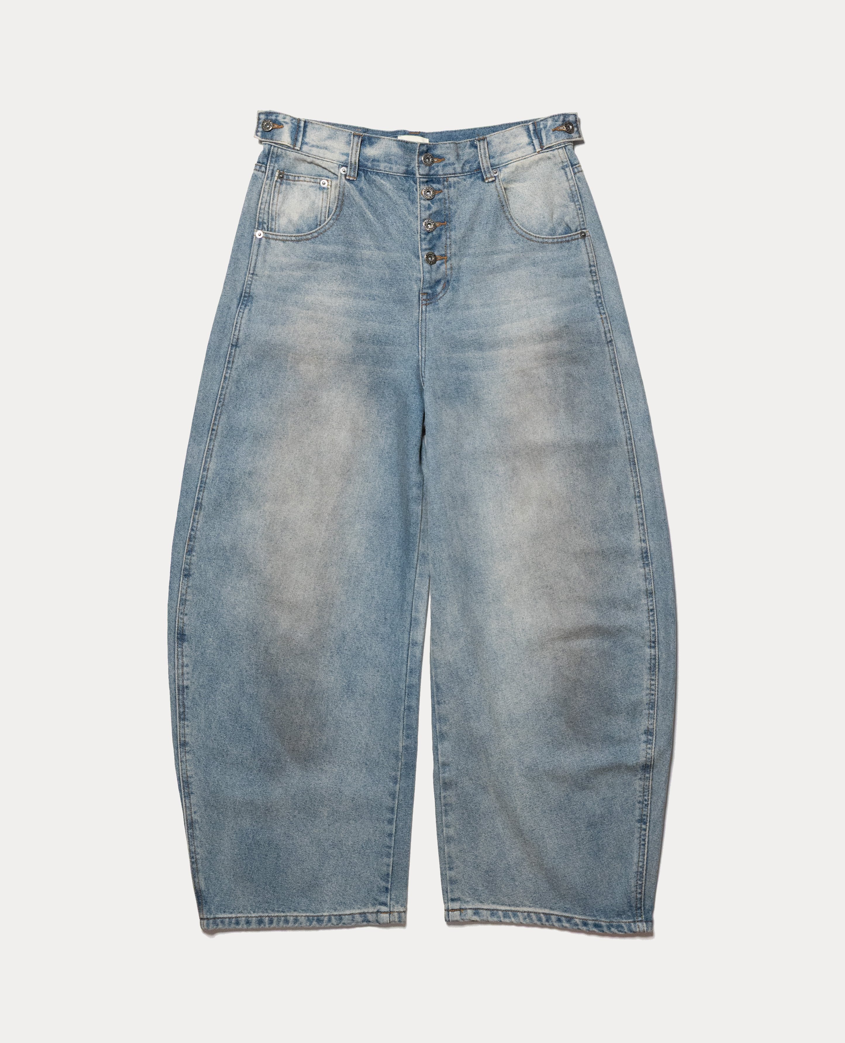 9090 King Logo Slub Denim Buggy Pants