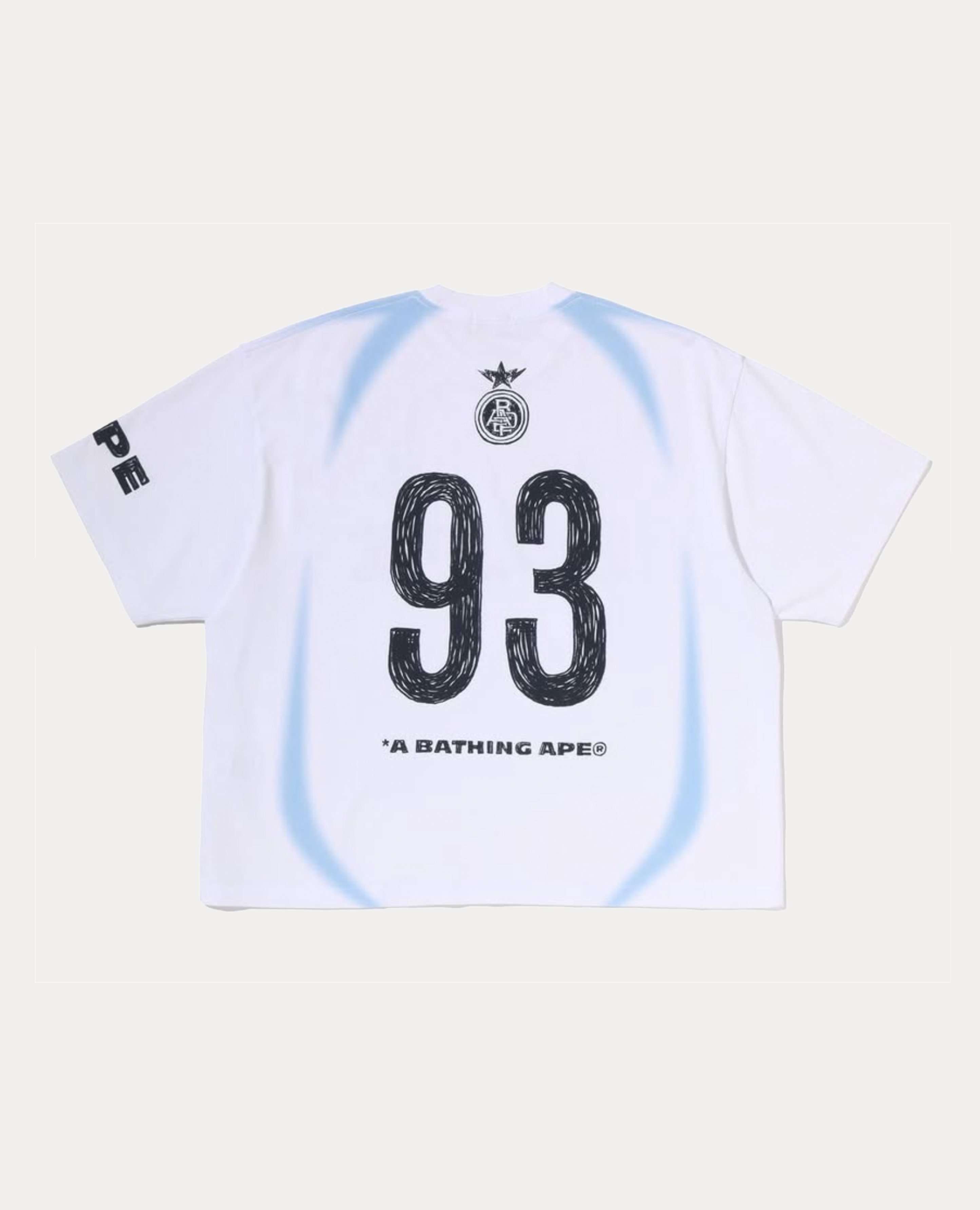 A Bathing Ape Heavy Wash Hand Draw Football Multi Logo Relaxed Fit Tee