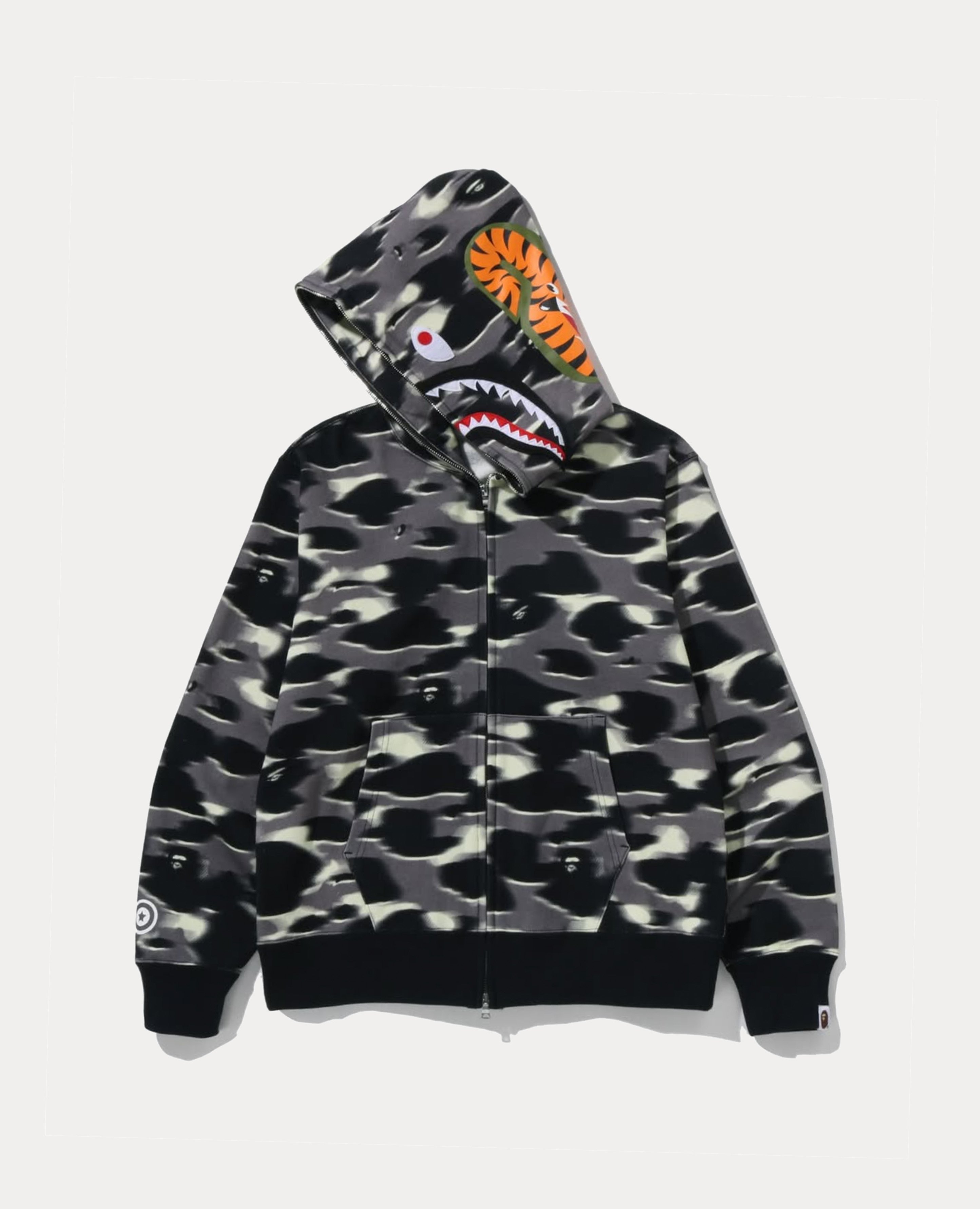 A Bathing Ape Screen Camo Shark Full Zip Hoodie