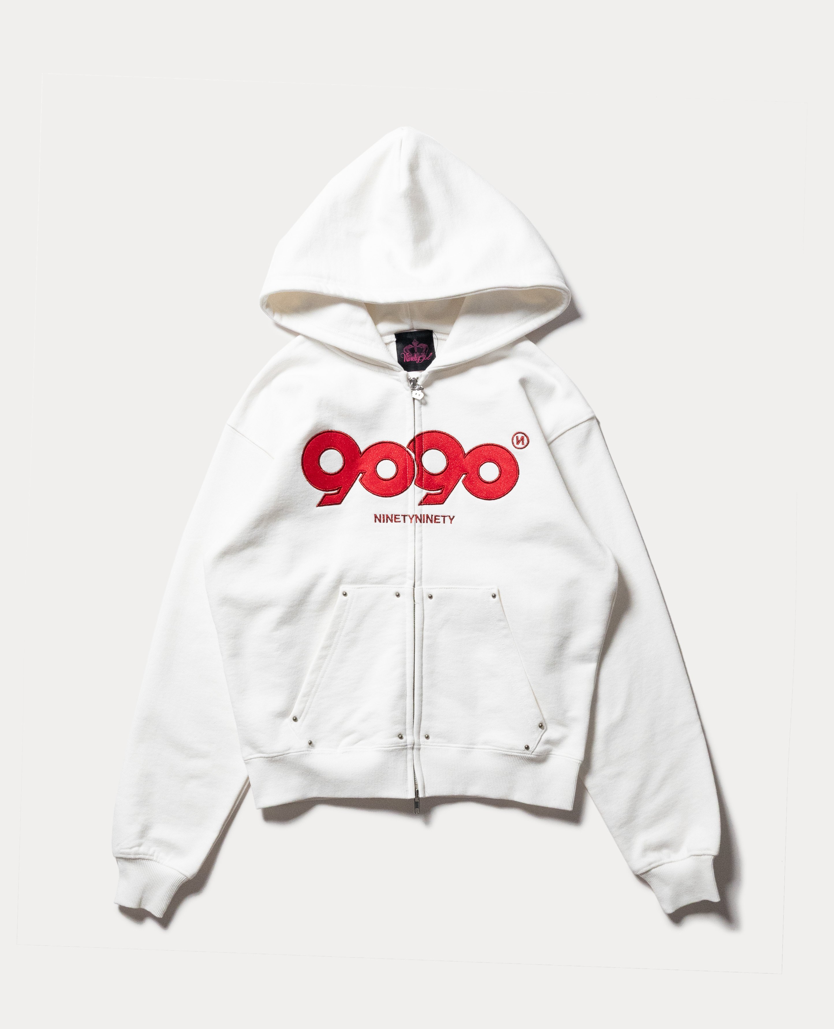 9090 girl OG Logo Valentine Zip Hoodie