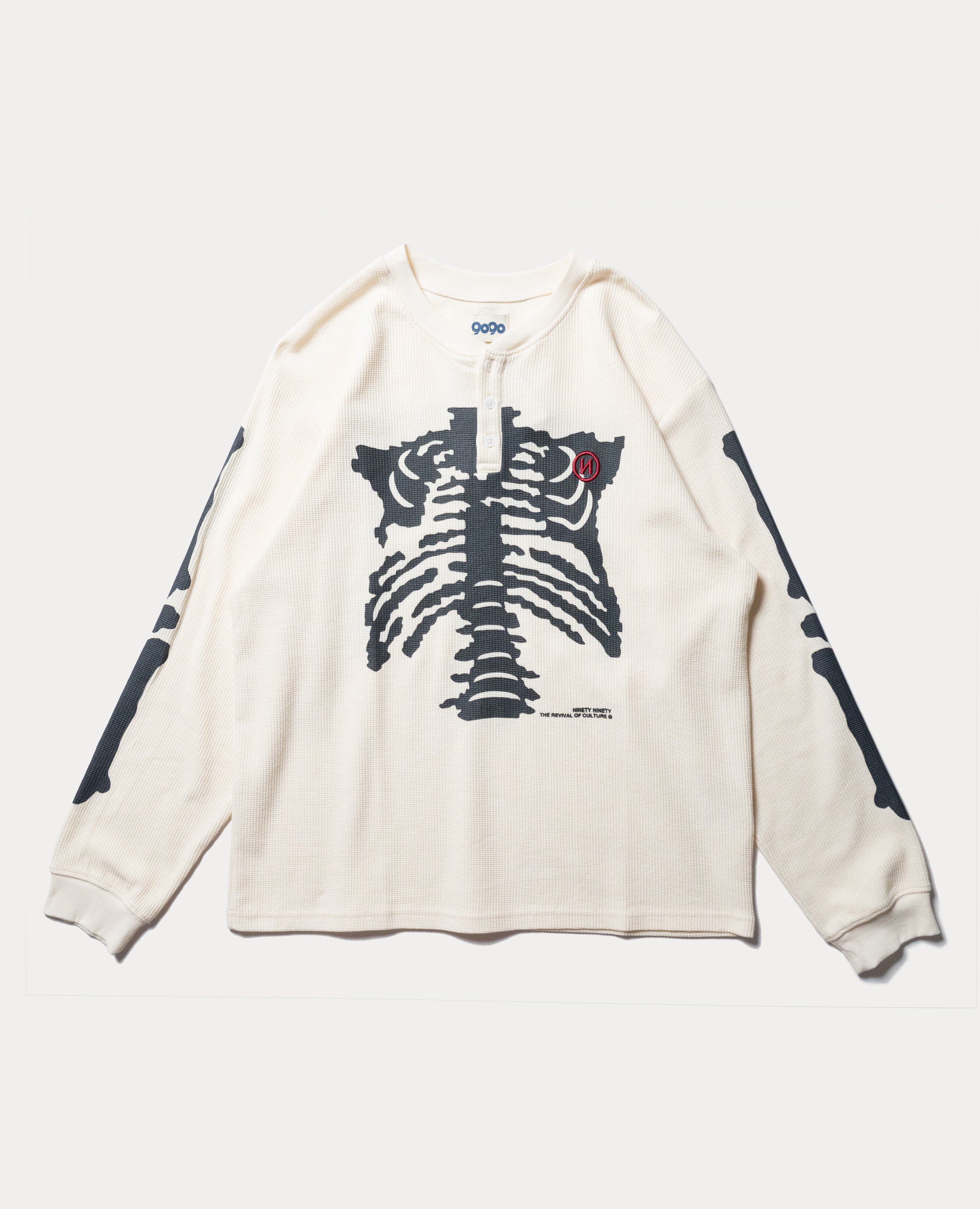 9090 Bone Henry Neck Thermal L/S Tee