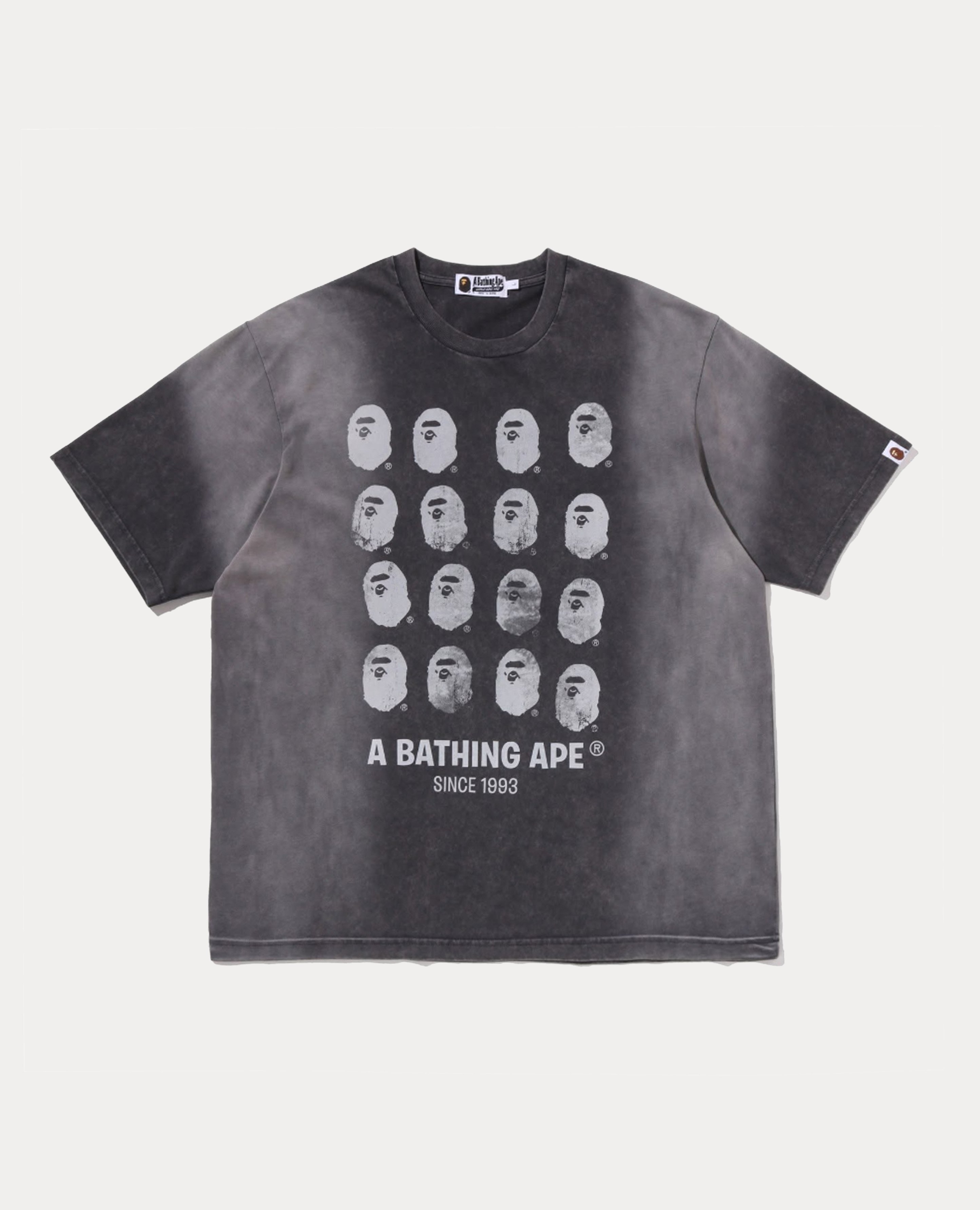 A Bathing Ape Bleeched Multi Ape Head Logo Relaxed Fit Tee