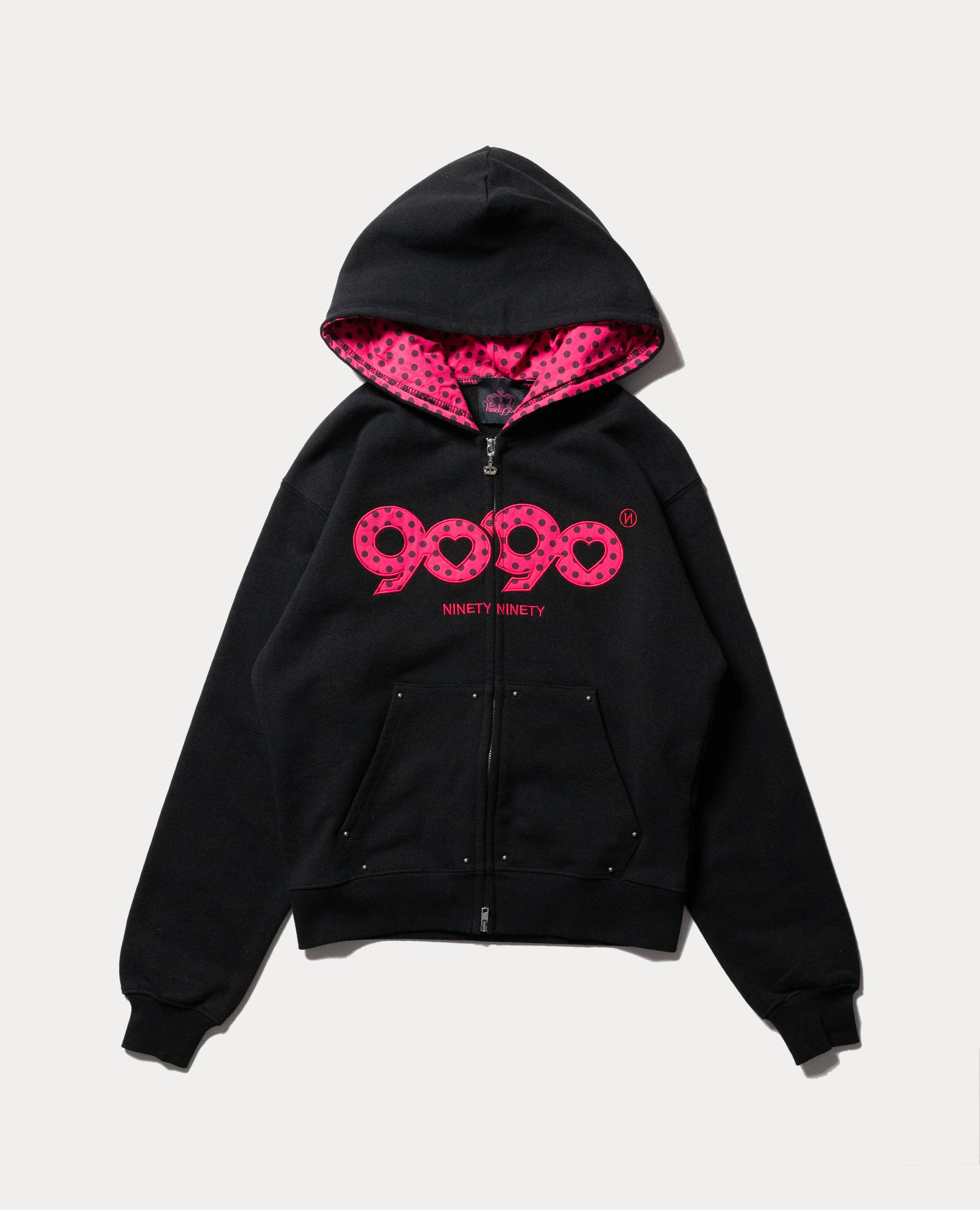 9090 girl OG Logo Valentine Zip Hoodie